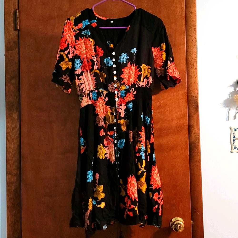 black floral dress